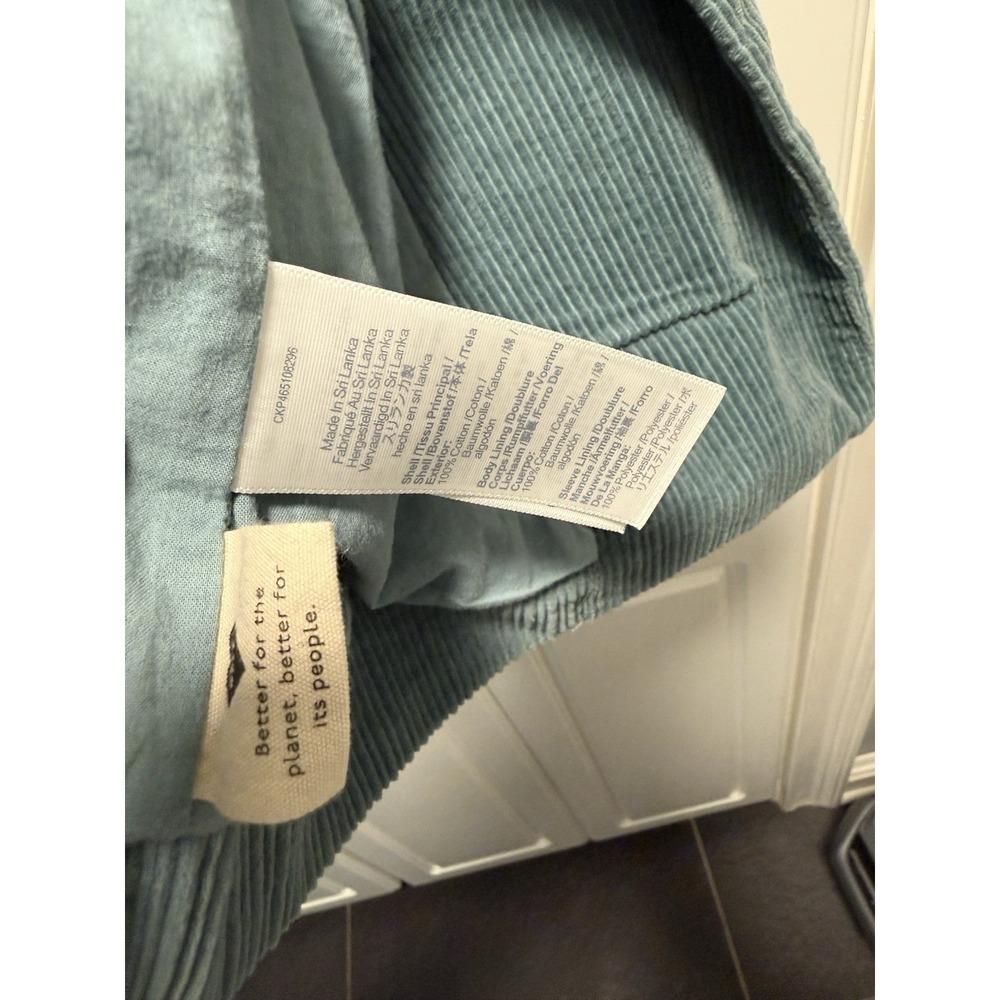 MADEWELL Corduroy Crop Dorset Blazer Jacket Teal Blue Size XS - Picture 4 of 5